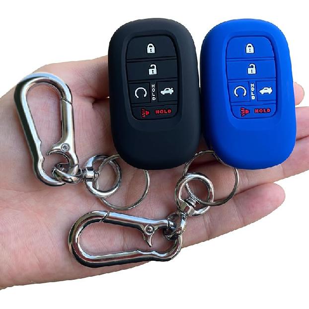 TANDRIVE Key Fob Cover For (5 Buttons) Honda 2026 2025- Civic Accord CR-V HR-V Pilot And 2026 Passport, Silicone, 2-Pack, Black