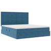 Storage Bed with Mattress Dark Blue 160 x 200 cm Velvet