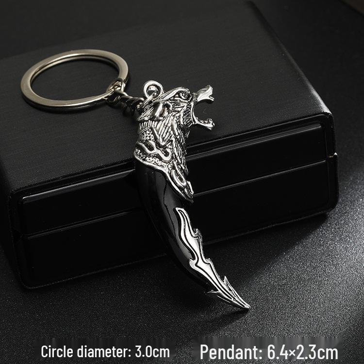 

Трендовий хіп-хоп металевий брелок для ключів із зубом вовка, хрестом, орлом та підвіскою у вигляді літака для чоловіків та жінок