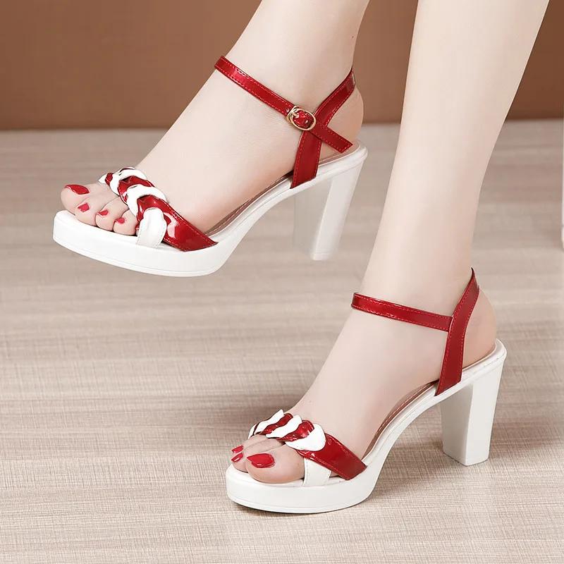 

Plus Size 32-43 High Heels Sandals Women Wedding Shoes Summer 2025 OL Elegant Platform Sandals Ladies Office Party Sandals 32