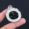 Round Kambaba Jasper Gemstone Engagement Mother Bezel Pendant Jewelry 925 Silver