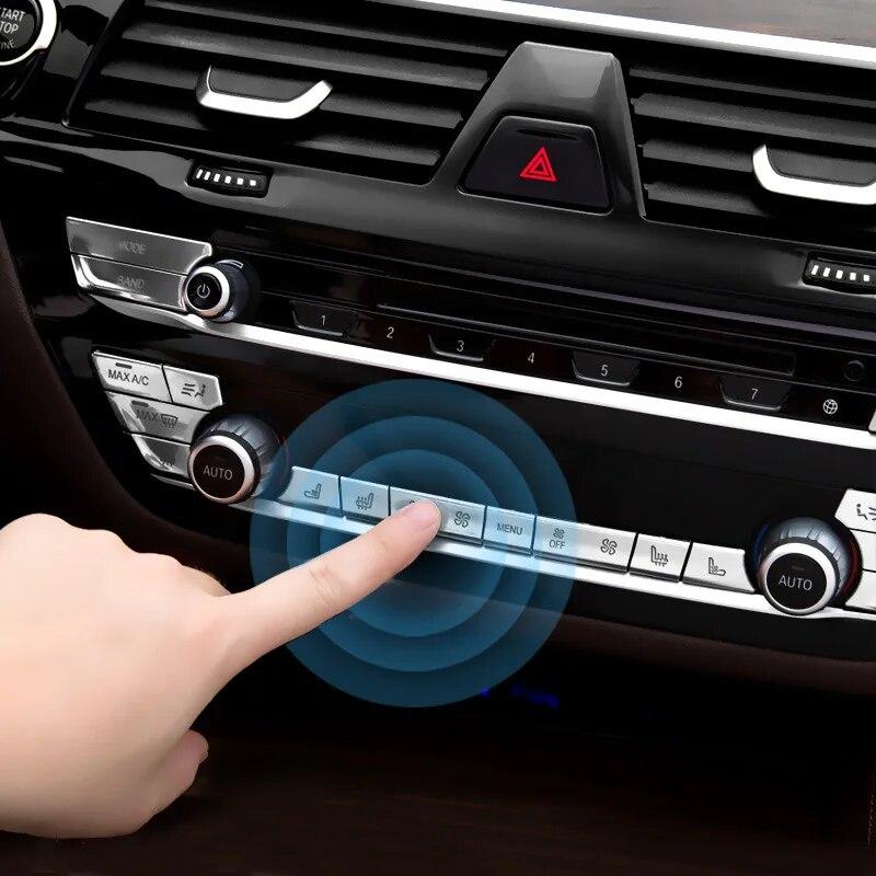 Car Interior Central Control Air Conditioning CD Panel Button Replacement Cover Stickers Auto Accessories For BMW G30 2018-21