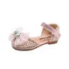 Cute Children's Sandals Elegant Rhinestone Crown Girls Summer Ballet Flat Sandals Fashion Pearl Kids Princess Causal Dress Shoes
