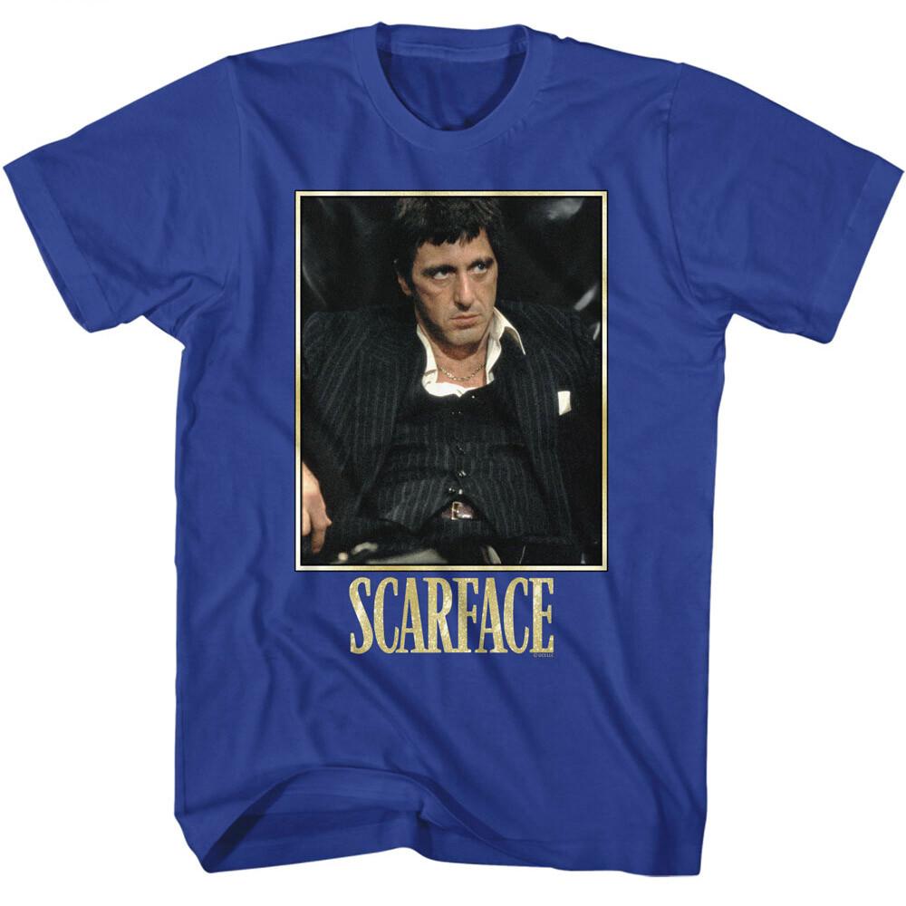 Scarface Movie Tony Montana The Bad Guy In Striped Suit Men T Shirt Al Pacino XL