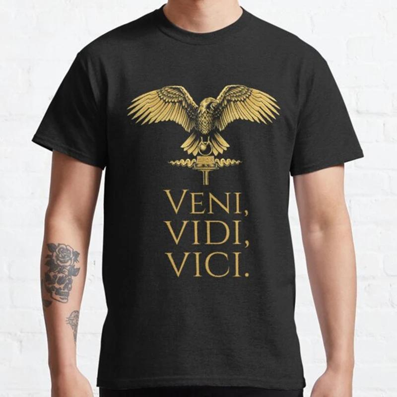 Ancient Roman Eagle - Julius Caesar Veni Vidi Men T-Shirt Short Sleeve Casual 100% Cotton Shirts