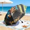 1pc Johnny Hallyday Umbrella Portable Folding Umbrella Iron Frame Hole Bone Structure Outdoor Home Umbrella
