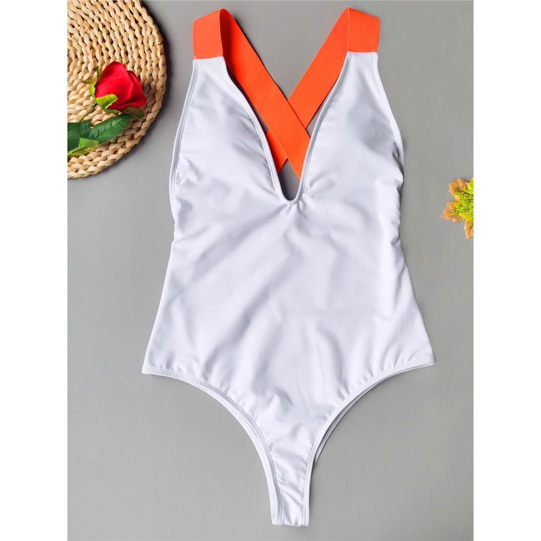 

4 цвета, сексуальное монокини с открытой спиной, цельный купальник, женский купальник, женский купальный костюм с перекрестной спинкой, купальный костюм, женский купальный костюм L белый