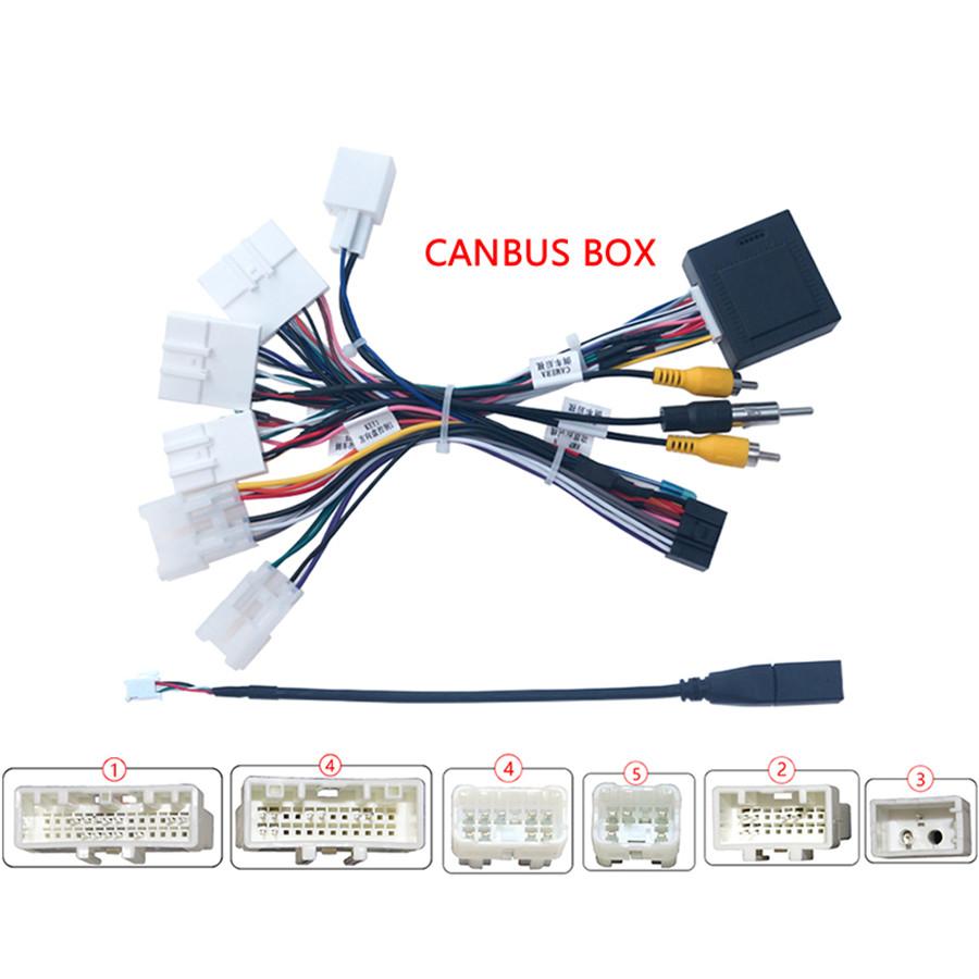 16 Pin Wire Harness Power Cable W/ Canbus Box For Toyota RAV4 Camry Corolla C-HR