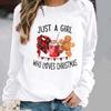 Women's Cute Santa Claus Christmas Hoodie 