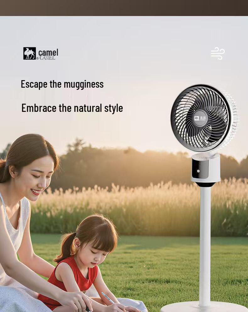 Camel USB Rechargeable Quiet Floor Fan - Energy-Saving Mechanical Model for Home