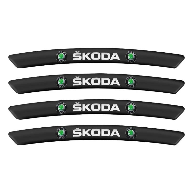 Car Wheel Rim Badge Creative Decoration Decals Styling Auto Aluminum Trim Sticker for Skoda fabia octavia Rapid kodiaq superb A5  HJ1