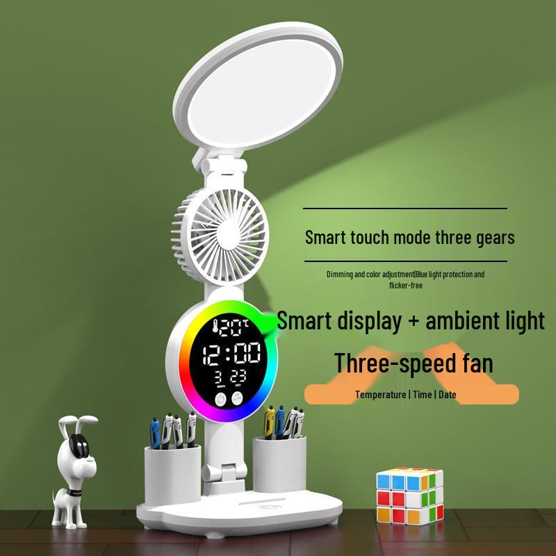 Rechargeable Dual-Use Desk Lamp with Eye Protection – Bright, Foldable, and Smart for Student Reading and Writing.
