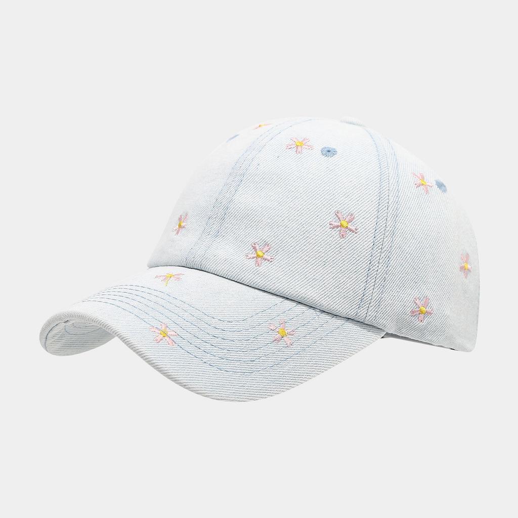 Love Embroidery Denim Baseball Cap Women's Spring Fashion Versatile Curved Rim Cap Couple Outdoor Sports Sun Hat