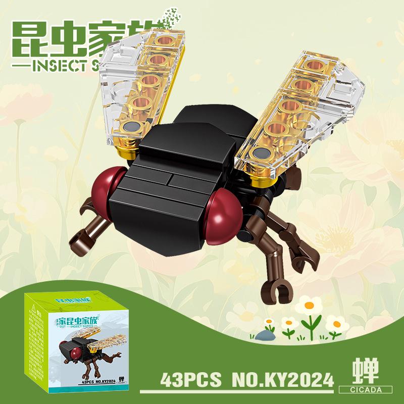 Sada figurek hmyzu a zvířat Mini stavebnice Hračka k sestavení 3D konstruktor Mikro kostičky Hračka pro děti Chlapce 9 až 12 let Dárek