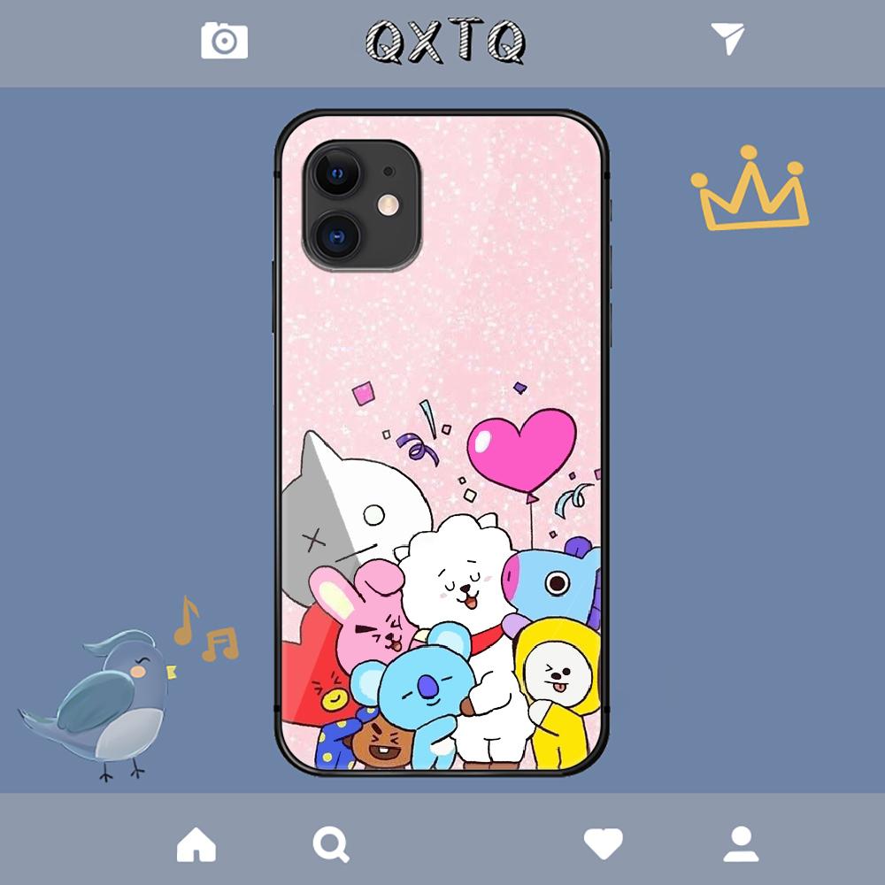 BT21 Niedliche Kpop Cartoon Hülle Für iPhone Samsung Galaxy Redmi Note S 17 16 15 14 13 20 24 25 54 Pro Max Ultra Fe Panzerglas Abdeckung