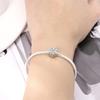 Original Copper Charms Luxury Winter Snowflake Blue Zircon Beads Fit Bracelet Diy Women Making Delicate Gift