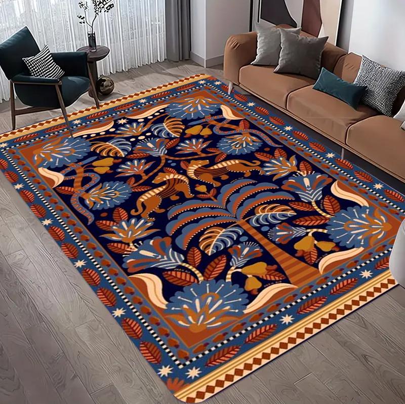Retro Luxurious Floor Mat Living Room Decorative Carpet Bathroom Anti-slip Pad for Bedrooms Soft and Comfortable Carpet