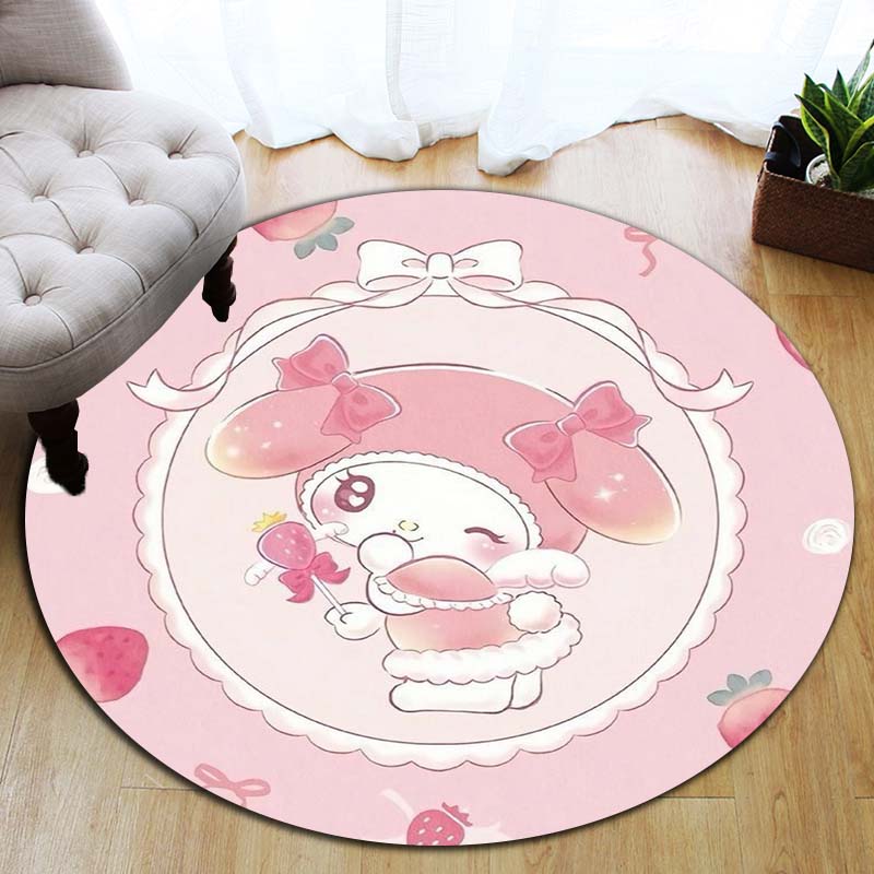 

This Kuromi Cartoon Round Rug Can Be Used To Decorate The Living Room, Bedroom, Sofa, and Playroom; It s A Non-slip Rug. 80cm