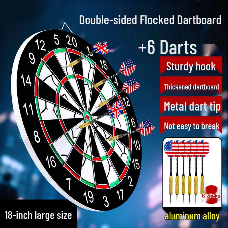 Wenzhiwu 18-inch Double-Sided Flocking Dartboard Set