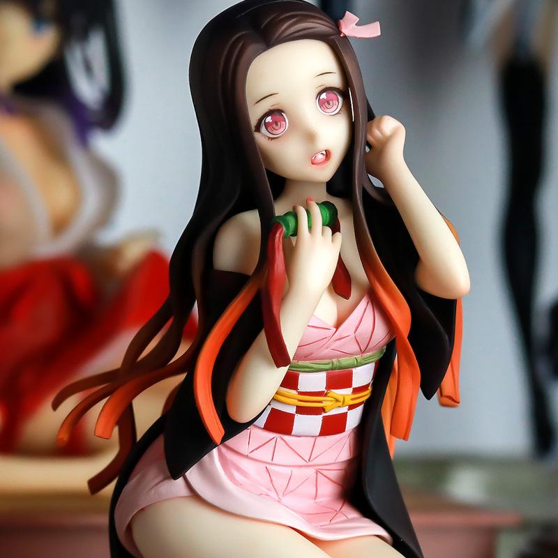 12CM Demon Slayer Anime Action Figure Kamado Nezuko Sexy Girl  Doll Kimetsu No Yaiba PVC Model Toys Collectible Statue Gifts