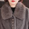 Zimní dlouhý kabát z umělé kožešiny pro ženy Hřejivý hustý luxusní svrchník Elegantní bunda z kožešiny pro ženu středního věku