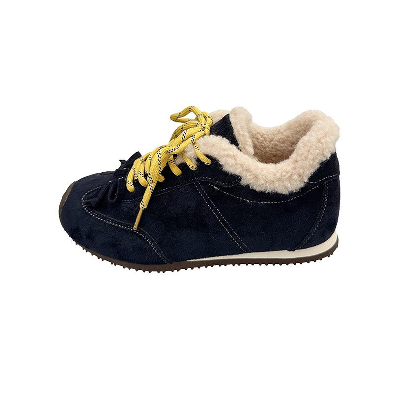 

Women s fur one thick bottom heightening winter lightweight padded warm snow boots non-slip wear casual sneakers cotton boots 40 темно-синього кольору