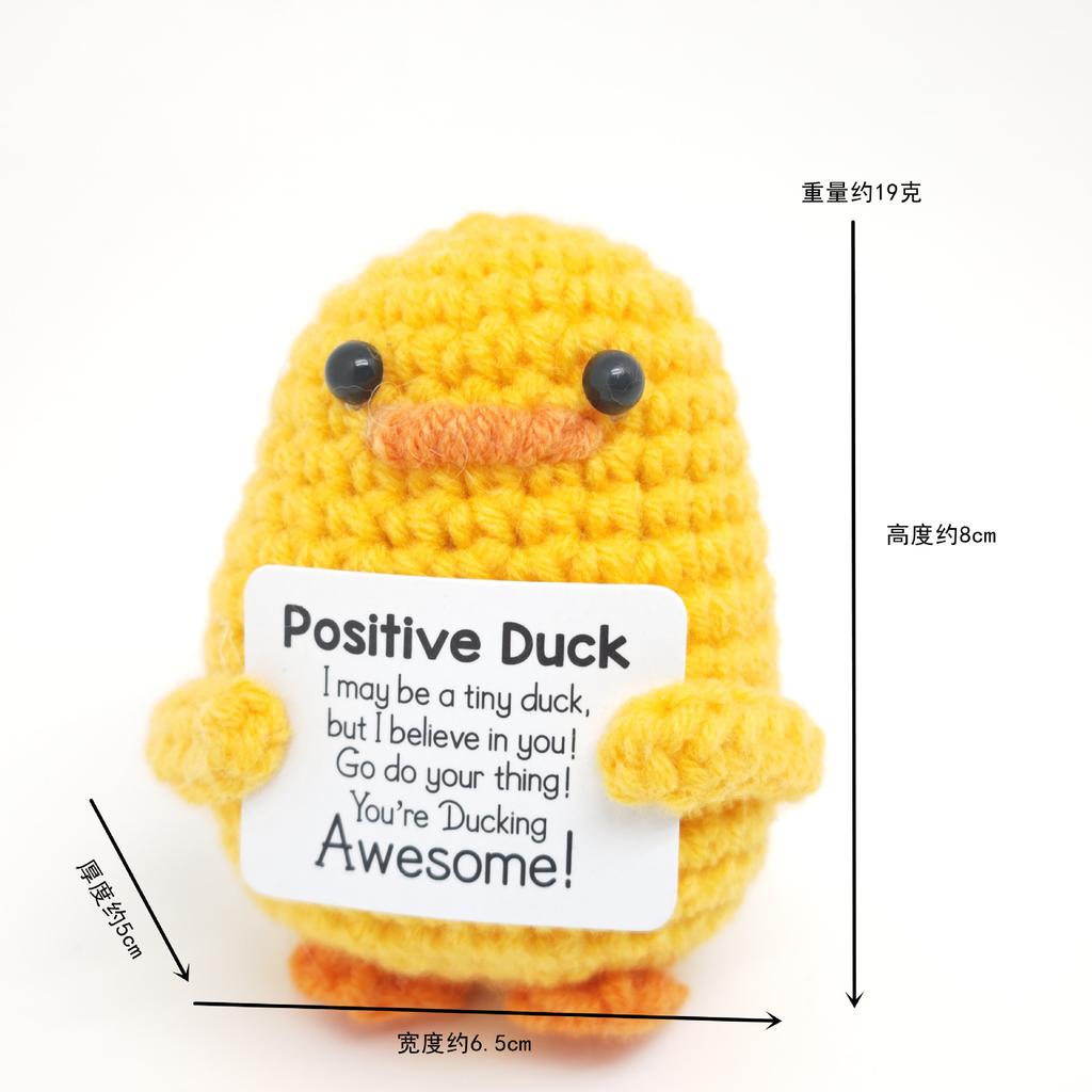 Cute Handwoven Positive Energy Duck Ornaments Handmade Crochet Support Emotional Long Leg Duck Home Room Decor Christmas Gift