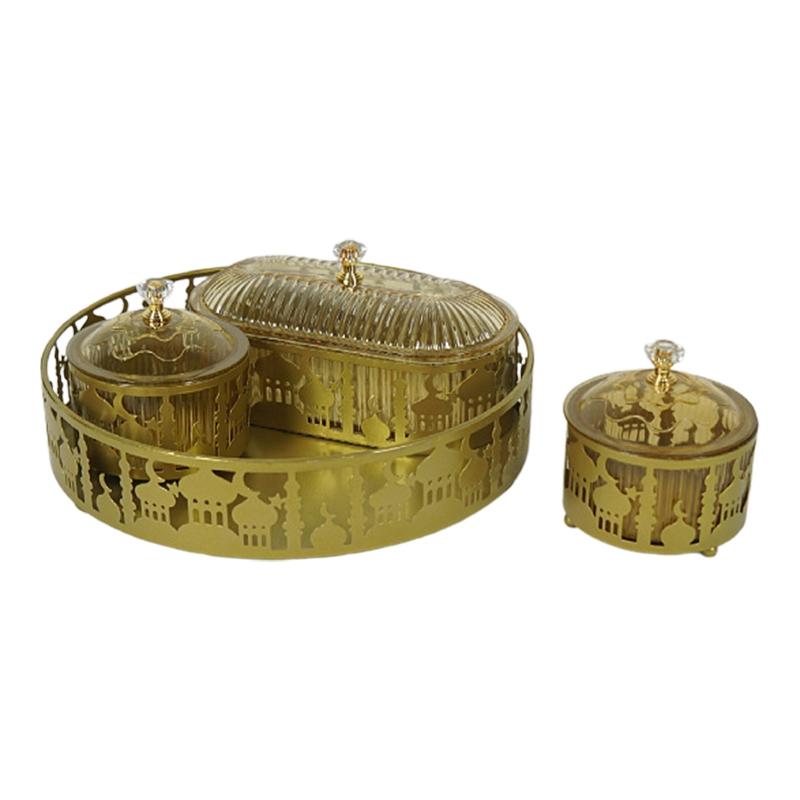 Ramadan Candy Box Tray Mubarak Ramadan Decoration Eid Mubarak Sweet Table Trays Snack Dishes Kareem Muslim Party Supplies