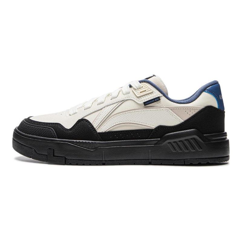 LiNing Common 80s men s low-top skate shoes off-white black slip-resistant lightweight AGCU157-3 44