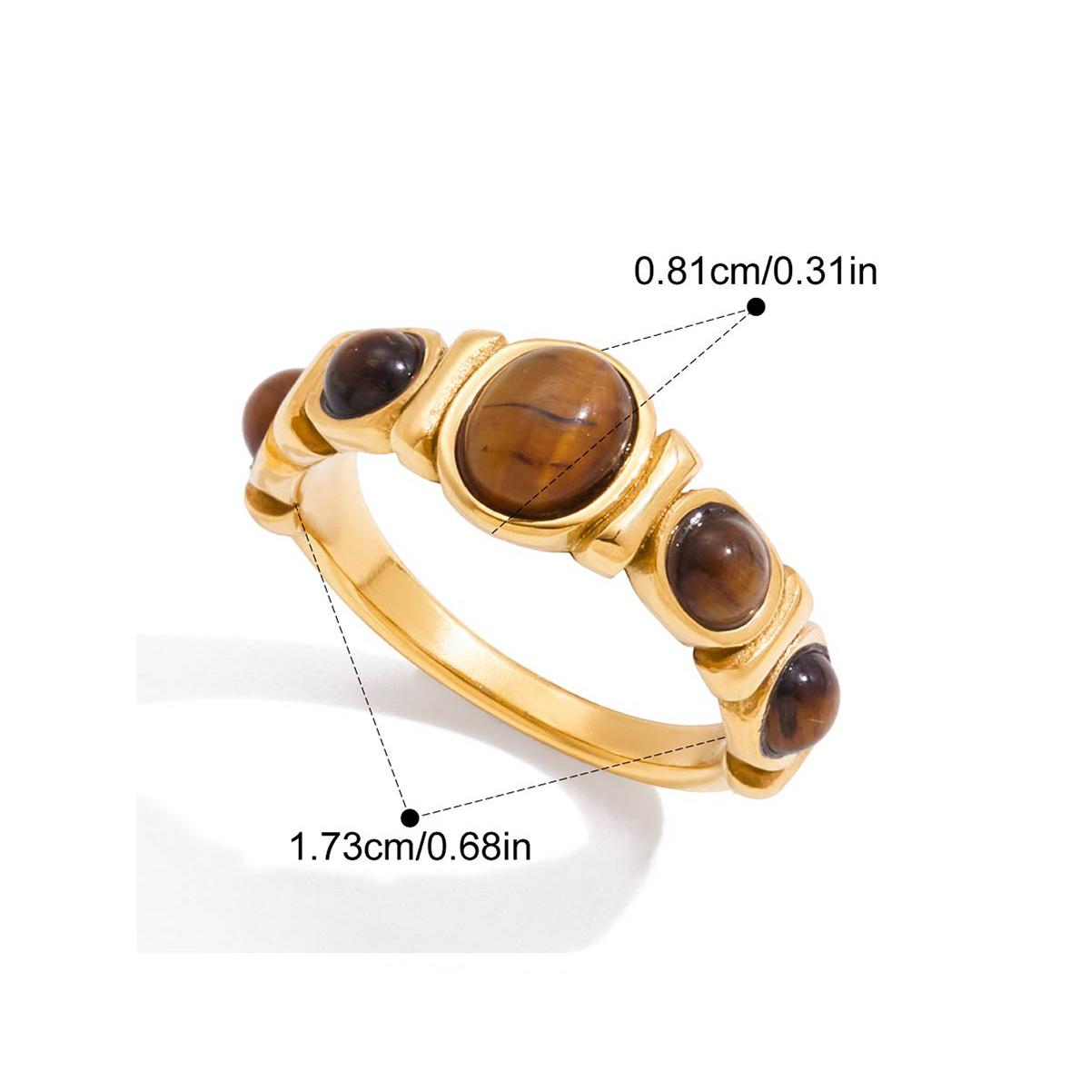 

Stainless Steel Metal Geometric Cast High Quality Ring Popular PVD Water Resistant Texture Fashion Daily Jewelry 7