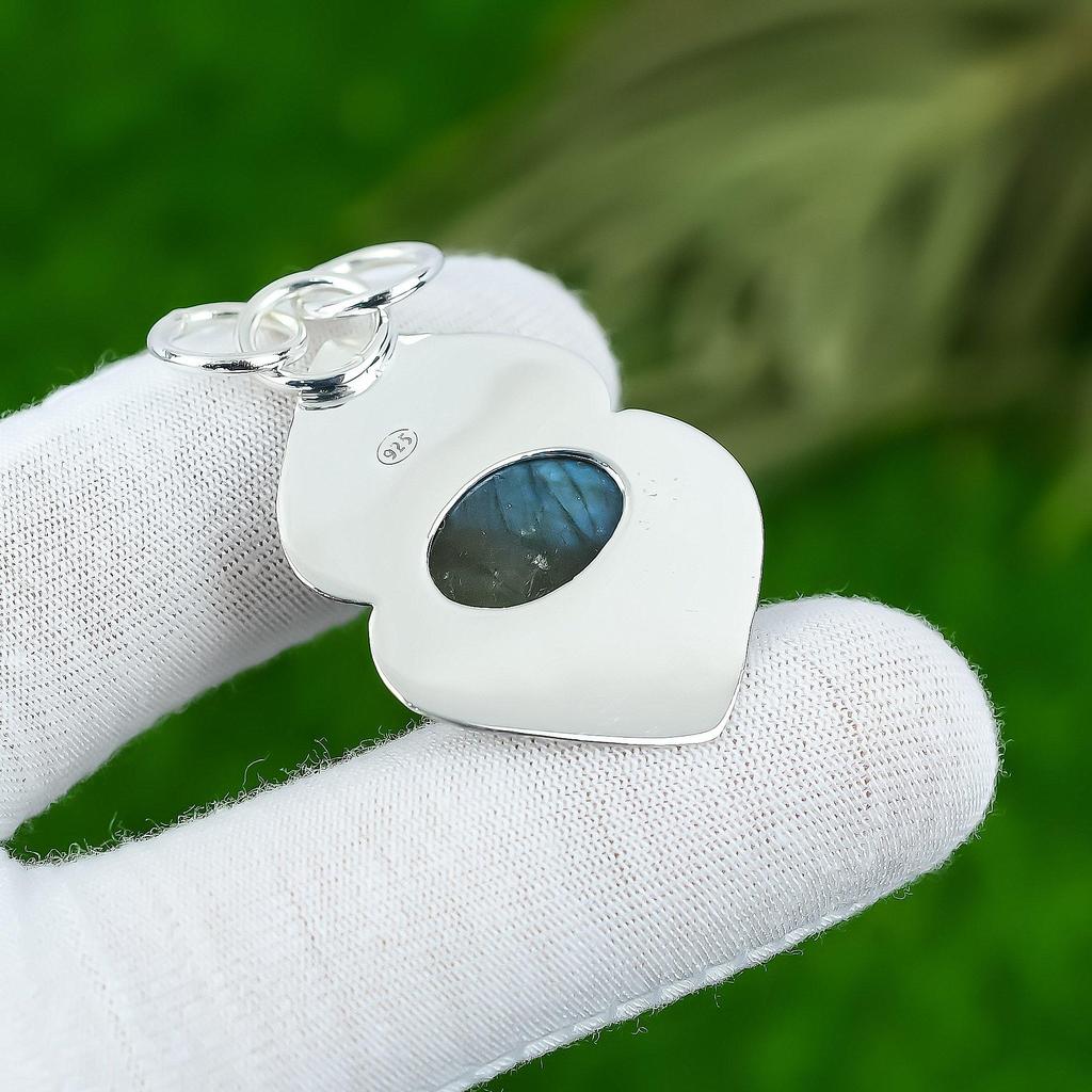 Gift For Women Jewelry Pendant 925 Sterling Silver Natural Labradorite Gemstone
