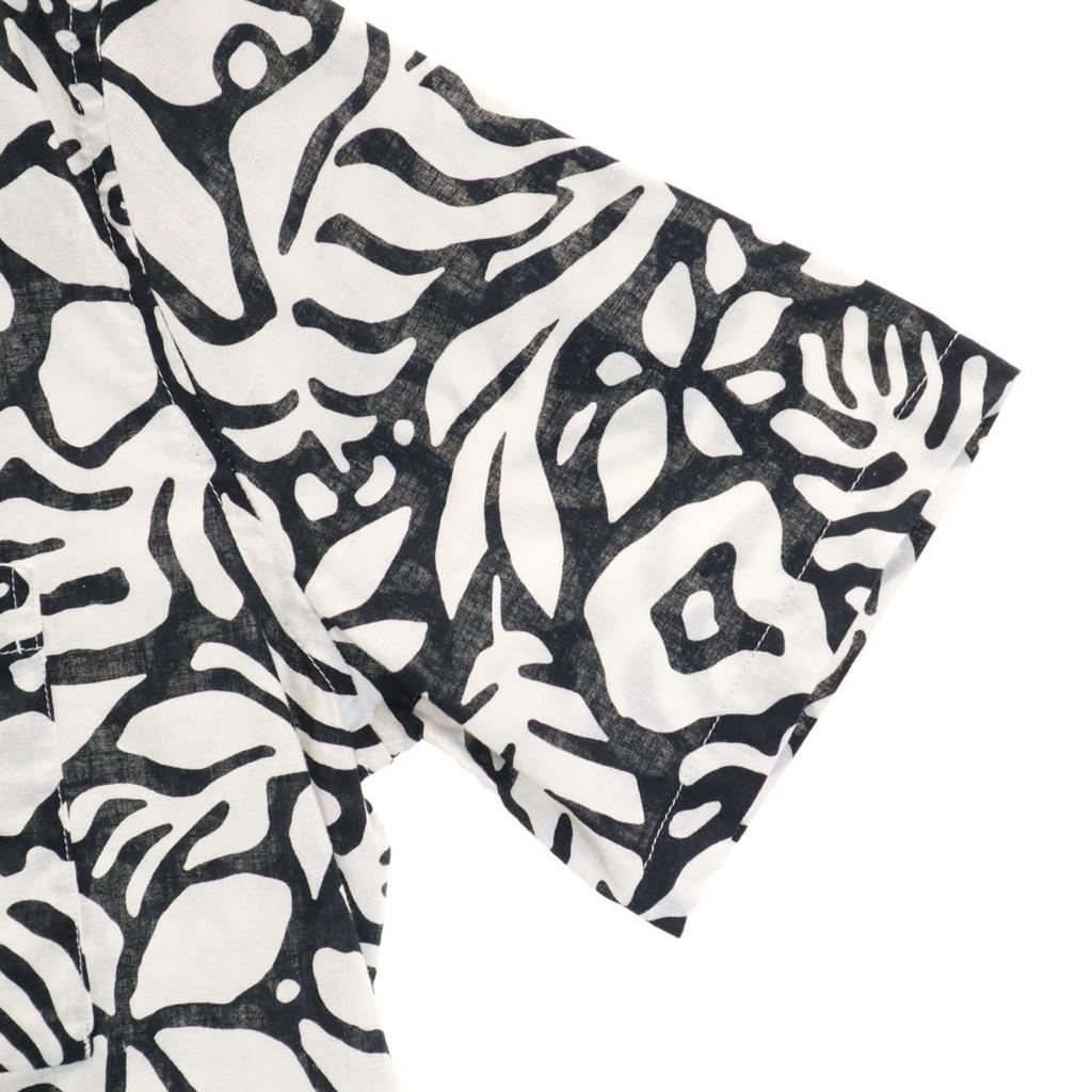 Gap Linen Blend Leaf Pattern Short Sleeve Open Collar Shirt XS White Men's Used