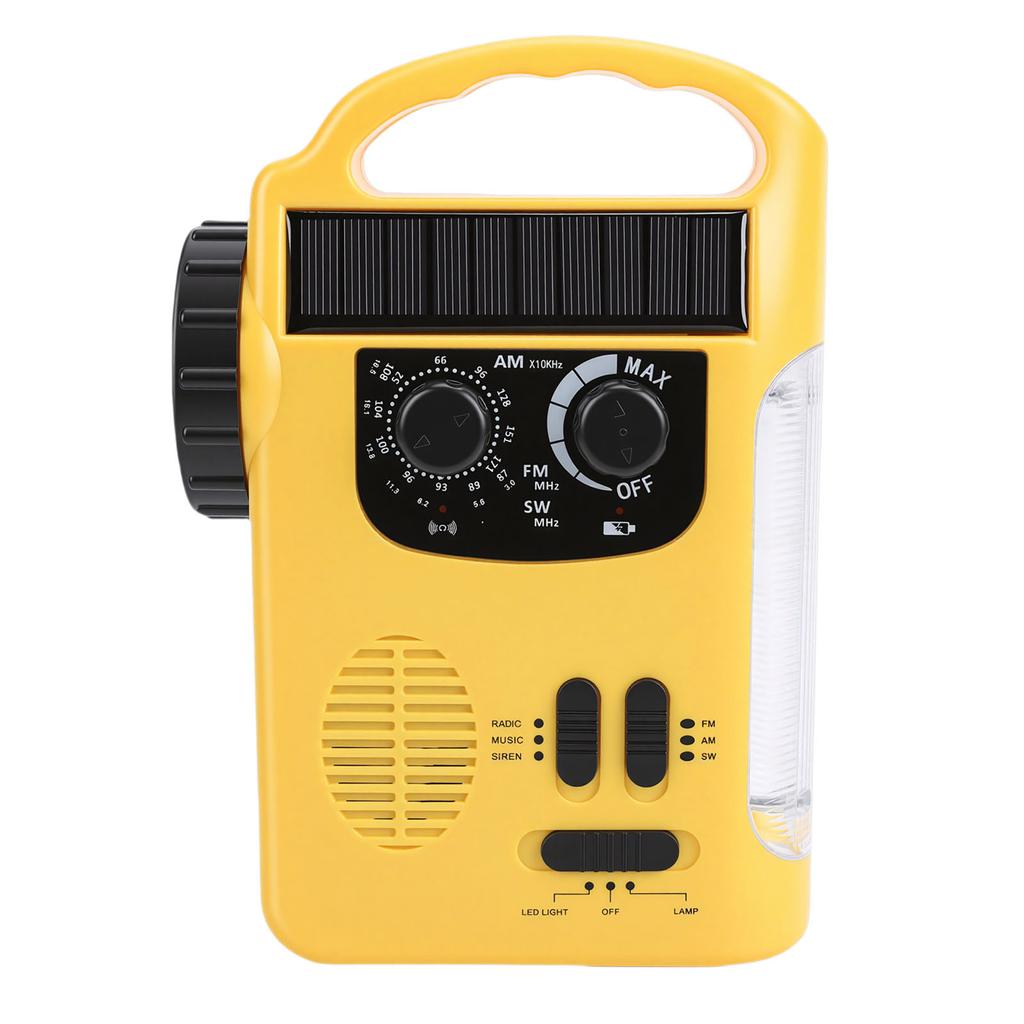 Hand Crank Emergency Radio with AM FM Radio Portable Solar Hand Crank Power Bank Built in Speaker Retractable Antenna