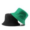 New Men Women Black Solid Bucket Hat Two Side Wear Unisex Simple Bob Caps Hip Hop Gorros Panama Cap Beach Fishing Boonie Sunhat