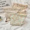 Sweet Floral Women's Purse Storage Bag Makeup Case Retro Flower Ladies Clutch Cosmetic Bags Travel Portable Female Purse Handbag