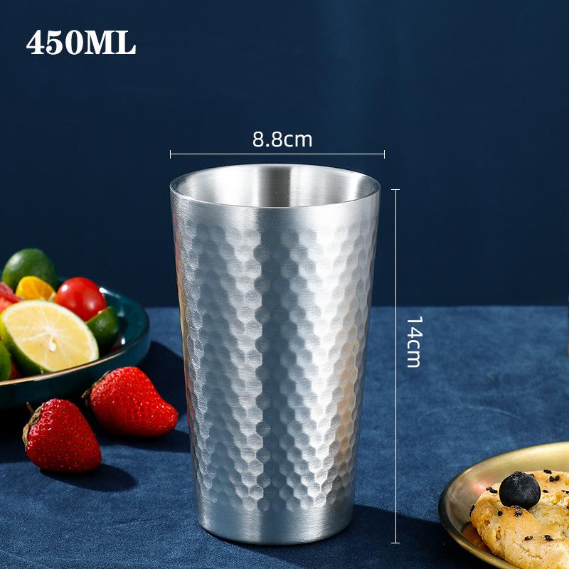 304 Stainless Steel Beer Mug Water Cup Anti Scaling Anti Fall Restaurant Tea Cup Coffee Drink Cup
