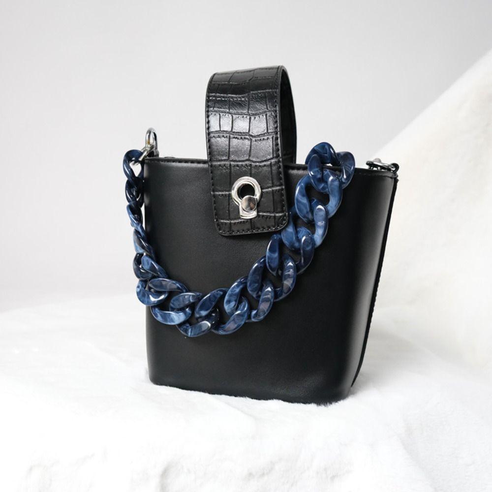 Women Clutch Shoulder Purse Chain DIY New Fashion Woman Handbag Accessory Chain Black Pink Detachable Resin Blue Luxury Strap