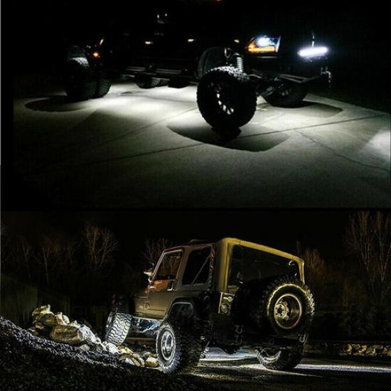 10X White LED Rock Light 10Pod Lights For JEEP Off Road Truck Car ATV Under Body