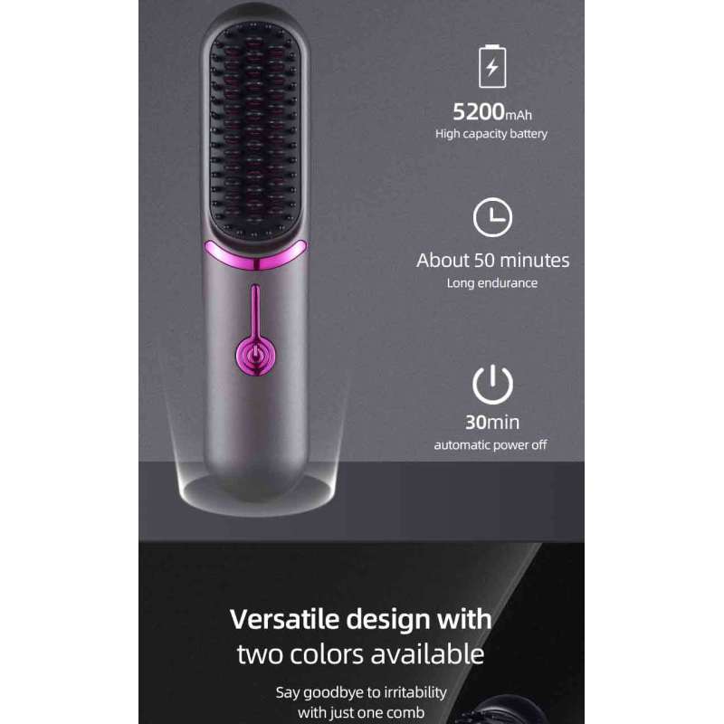 Hair Straightener and Curling Iron USB Rechargeable Styling Comb