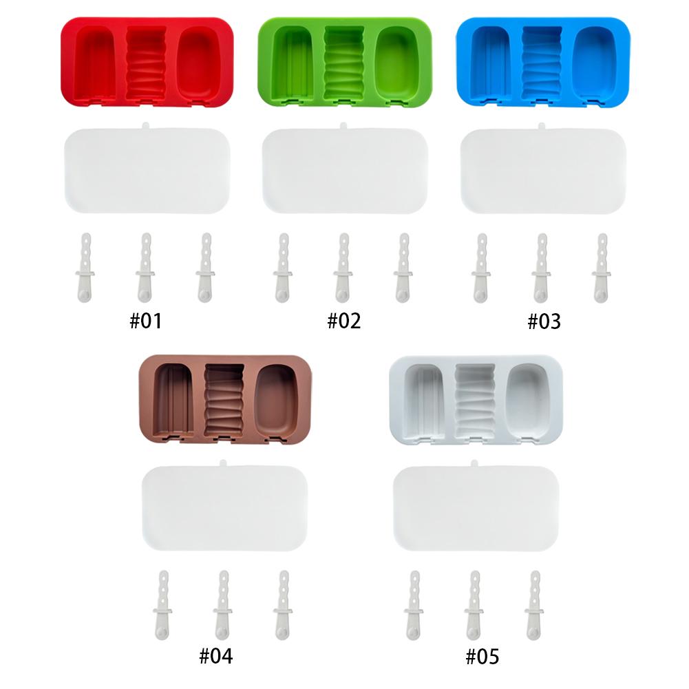 3 Stück Silikon Eis am Stiel Form BPA-frei Eis am Stiel Maker Stapelbare Eisformen mit Deckel für selbstgemachtes Eis