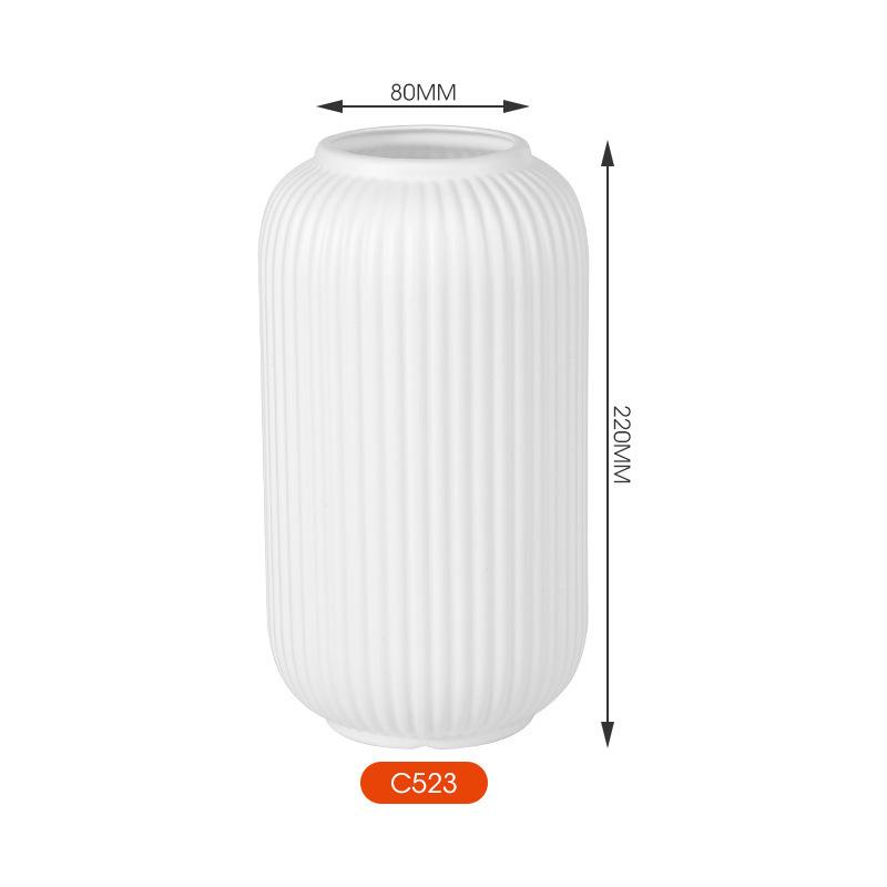 Vertical Stripe Texture Vase: Elegant Flower Arrangement for Luxurious Living Room Decor