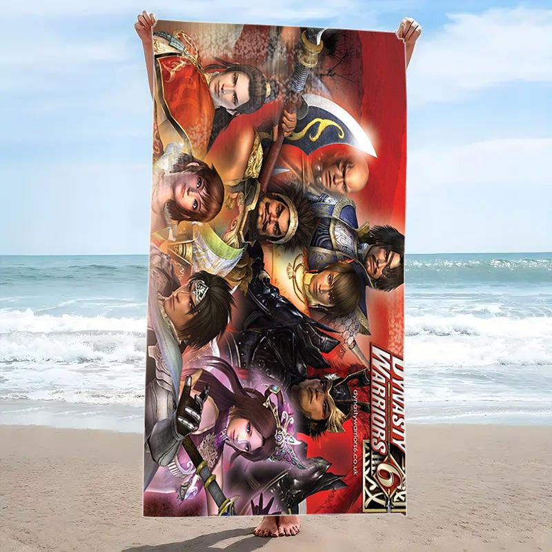 Dynasty Warriors Print Beach Towel, Large Soft Quick Dry Towel for Beach Camping Swimming