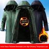 Winter Plus Velvet Windproof & Waterproof Work Coat with Detachable Liner - Wear-Resistant Military-Style Cotton Jacket