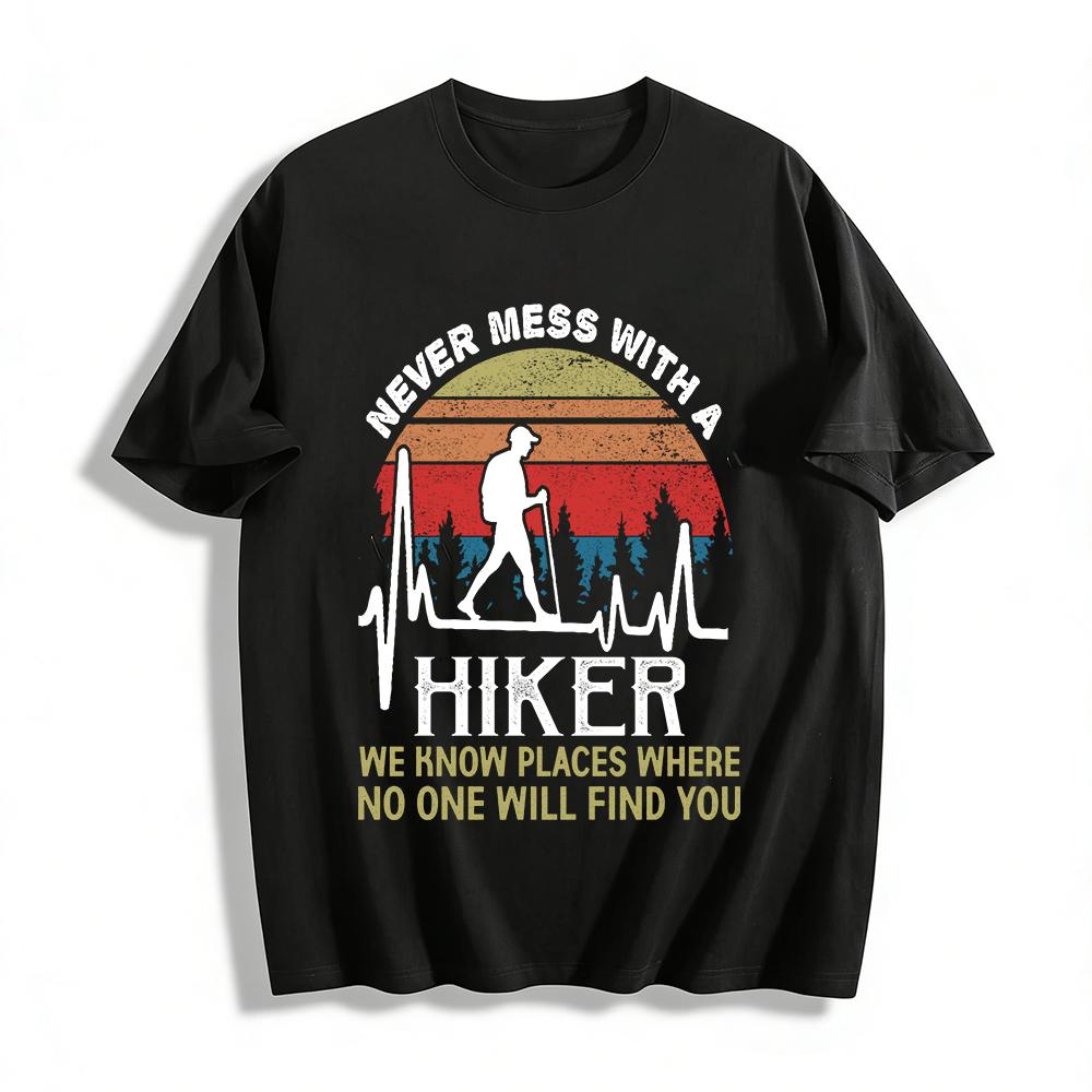 

Vintage Camping Style Hidden Wilderness Graphic Casual Top Pure cotton T-shirt XXS