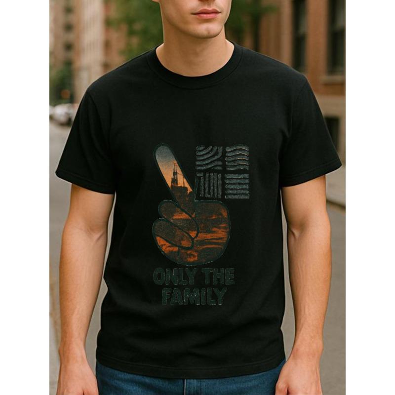 European Size Special Finger Men'S Printed Short-Sleeved T-Shirt, Pure Short-Sleeved, Men'S Casual Printed Shirt, Casual Summer Short-Sleeved