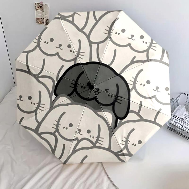 

1 PC Basset Hound Automatic Folding Umbrella - Cartoon Pattern, Portable & Foldable Design with 8 Ribs, Christmas Birthday Gifts