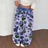 Women's Casual Christmas Print Elastic Waist Loose Fit With Plush Wide Leg Pants