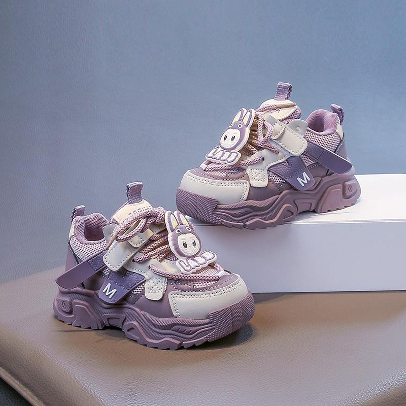 Girls Korean Style Sports Shoes Leather Waterproof Dad Shoes Children's Casual Running Shoes