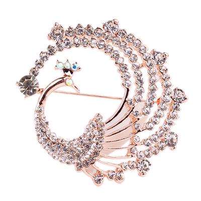 Peacock Animal Corsage Banquet Decoration Women Scarf Brooch Pin Jewelry