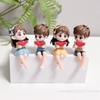 [ZYAS]1Pair Watermelon Eating Couple Figurine Lovers Figures Couple Miniature Boy Girl Model Princess Fairy Garden Car Ornaments